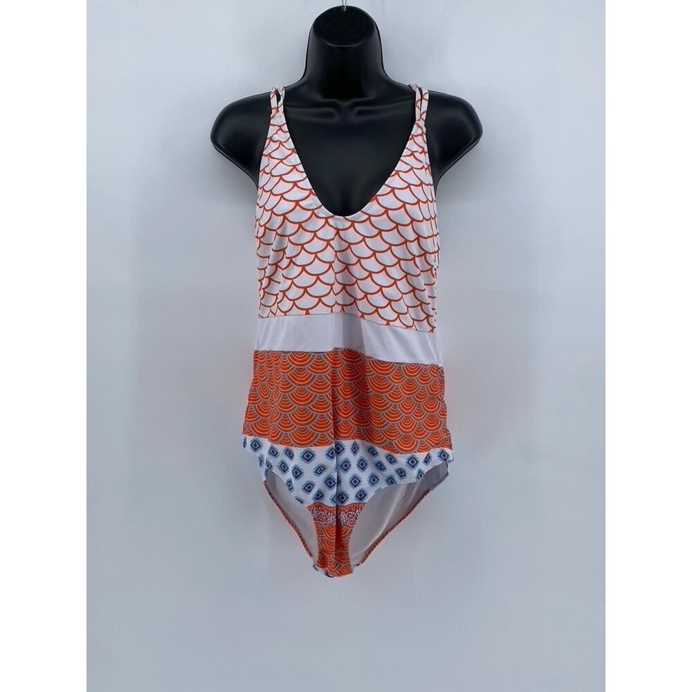 CUPSHE Women's Plus One Piece Swimsuit Geo Print Bathing Suit SZ 0X